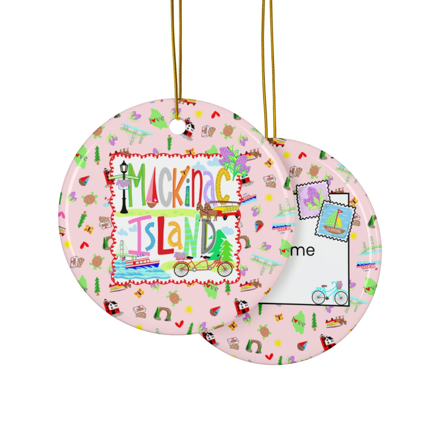 Decorative Ceramic Ornaments, Double-Sided