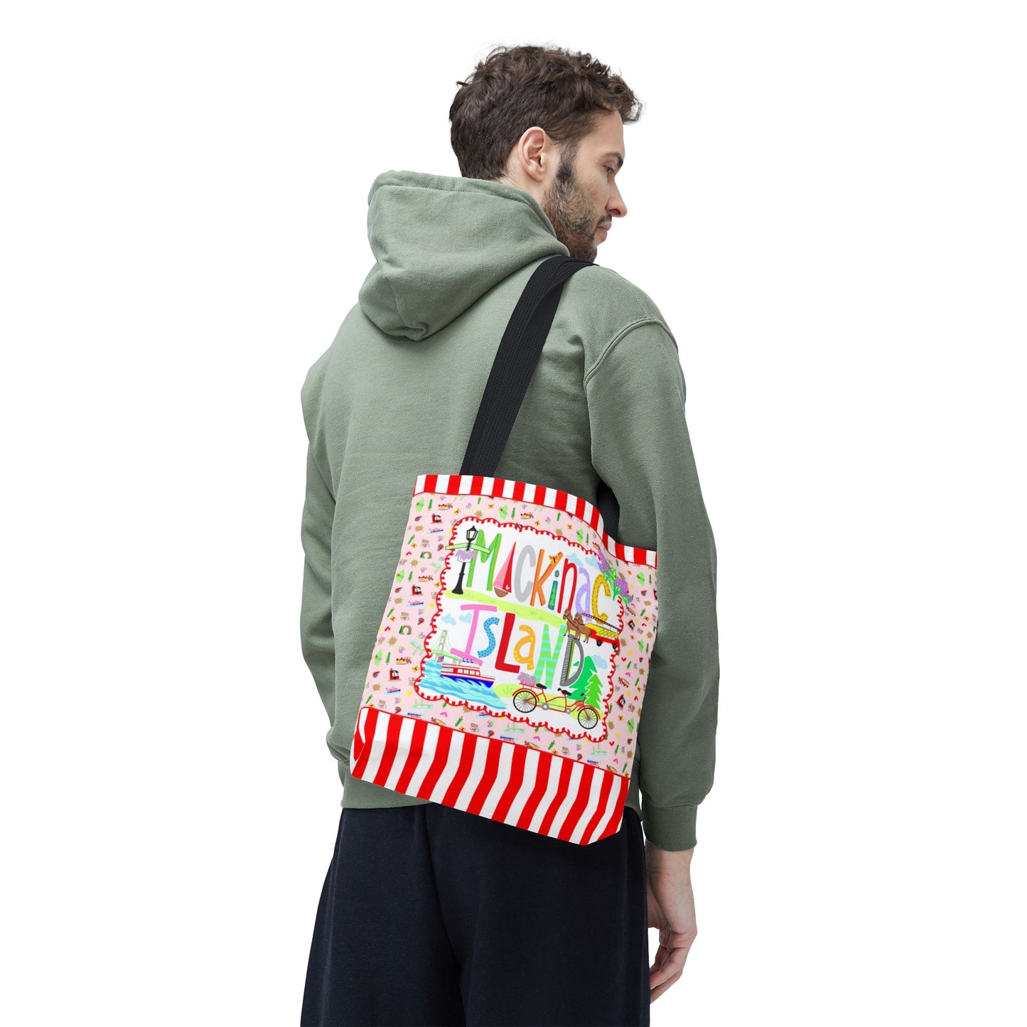 Mackinac Island Market Tote Bag — Beach, Travel & Souvenir