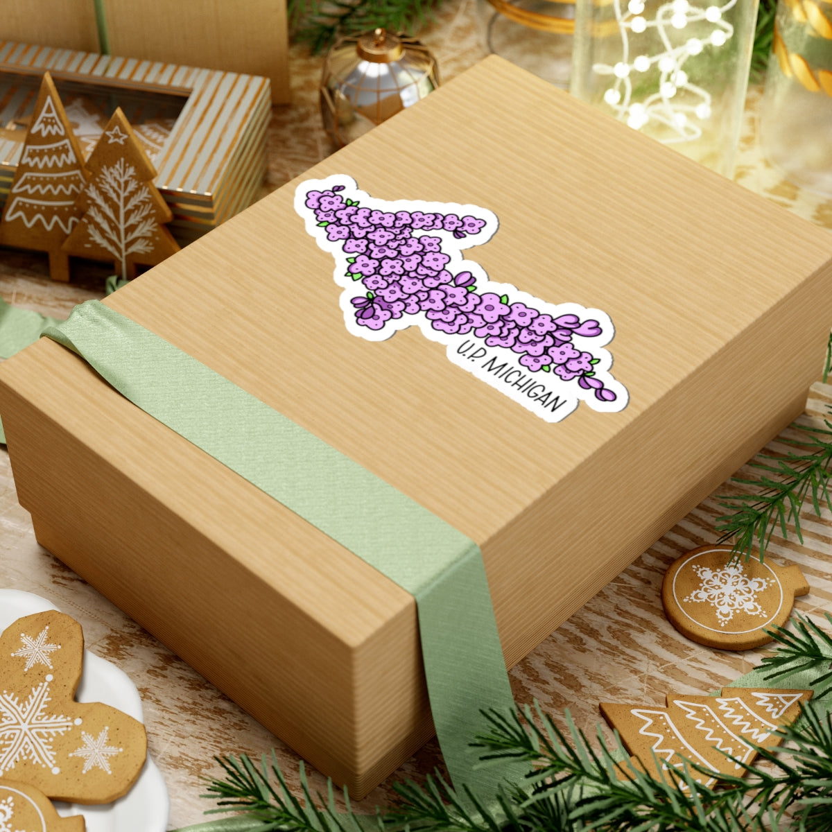 UP Michigan Lilac Vinyl Sticker Map Decal