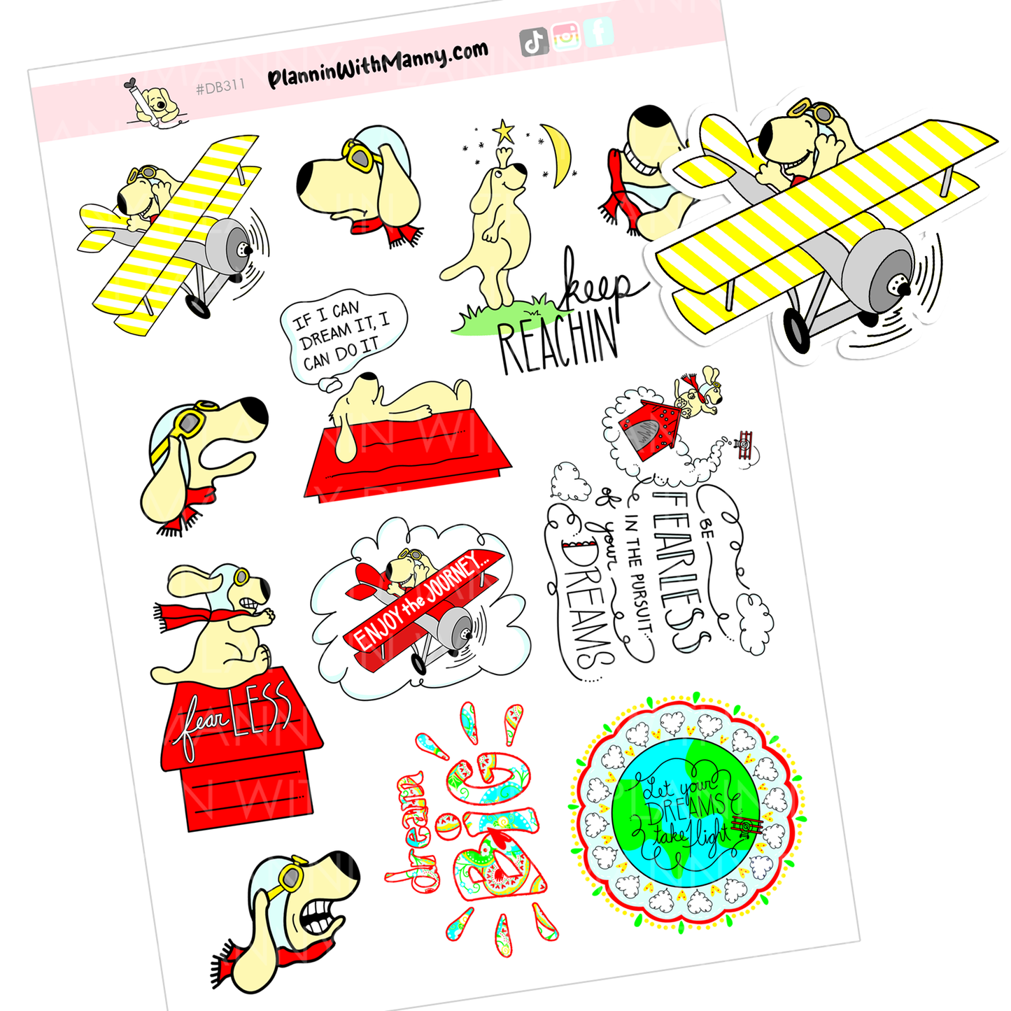DB312 Dreams Take Flight Large Deco Stickers