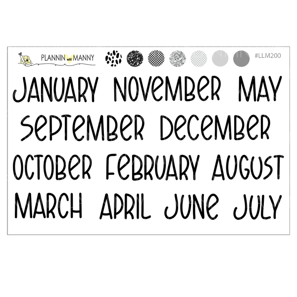 LLM245B6 Simply Monsterous B6 Monthly Planner Stickers
