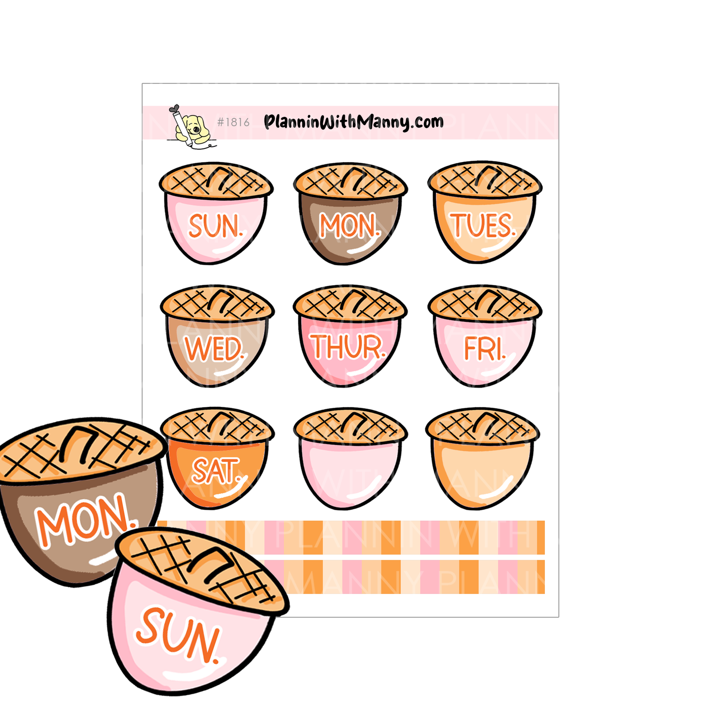 PFHOBO210 Feelin Nutty Hobonichi Weeks Planner Stickers