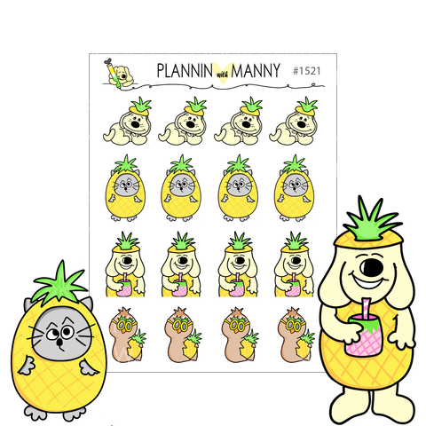 1521 Pineapple Peeps Planner Stickers