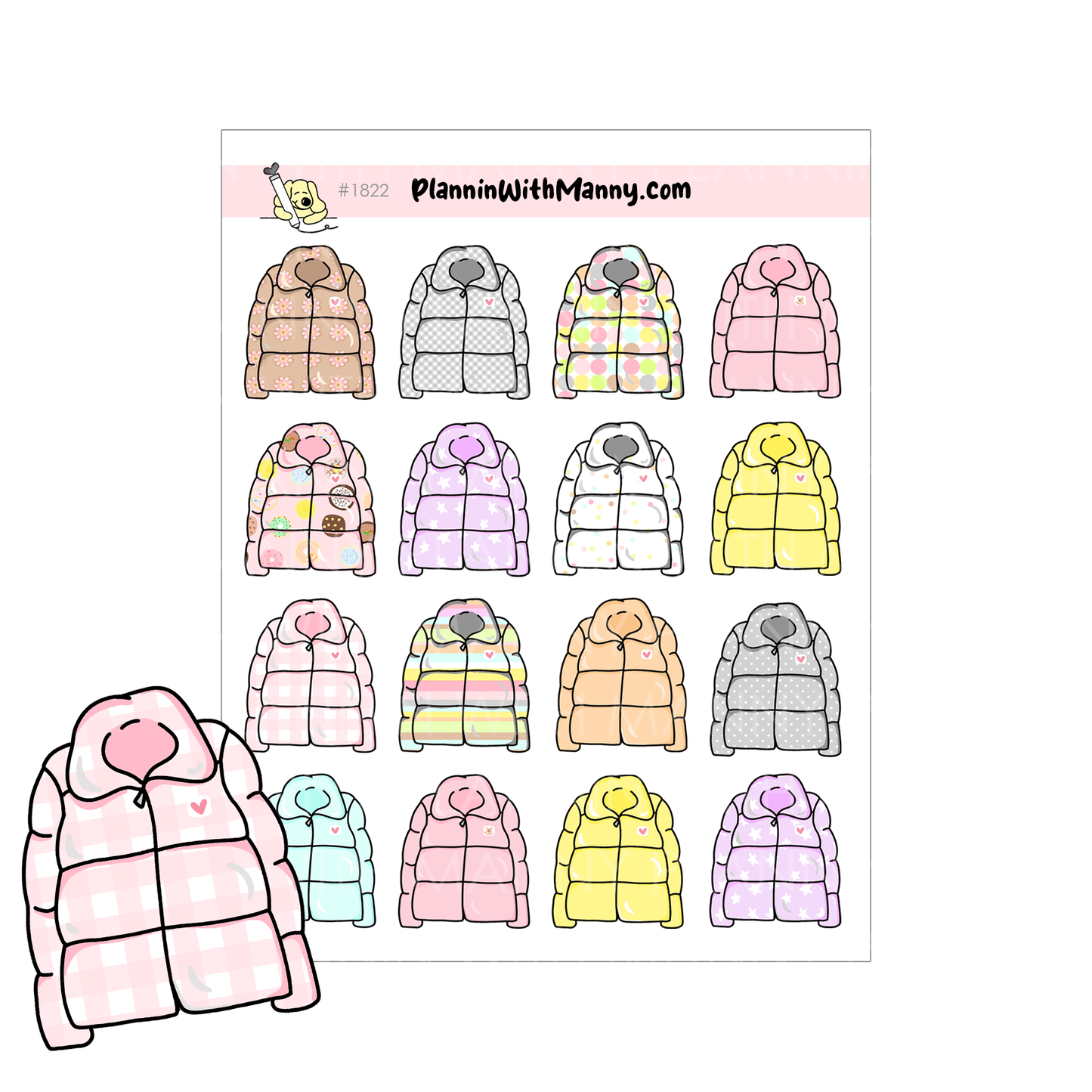 1823 Puffer Coat Planner Stickers