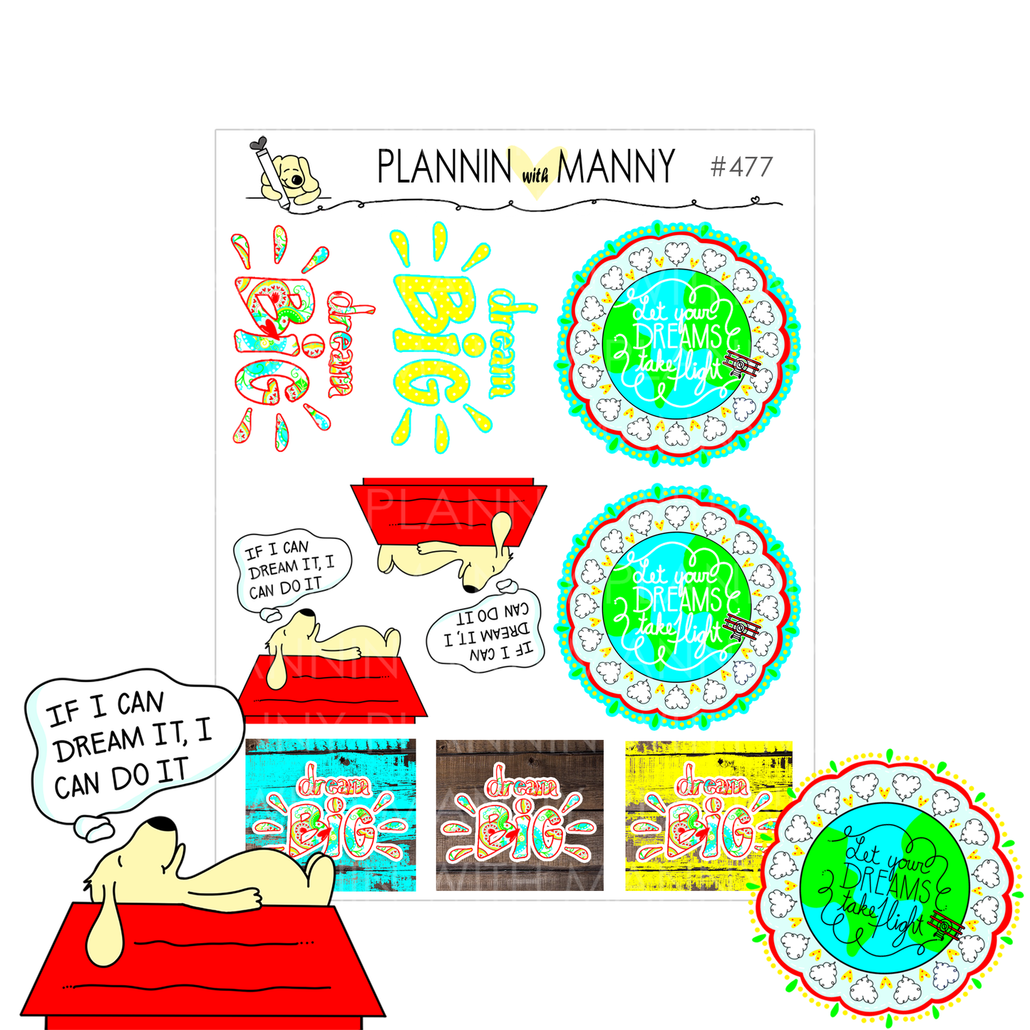 477 Dreams Take Flight Planner Stickers