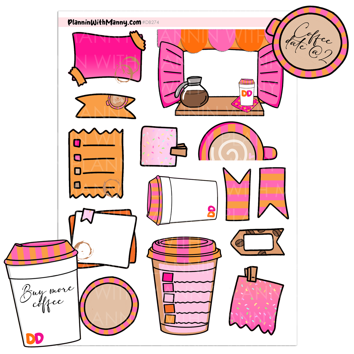 DB274 Delish Donut Write In Stickers