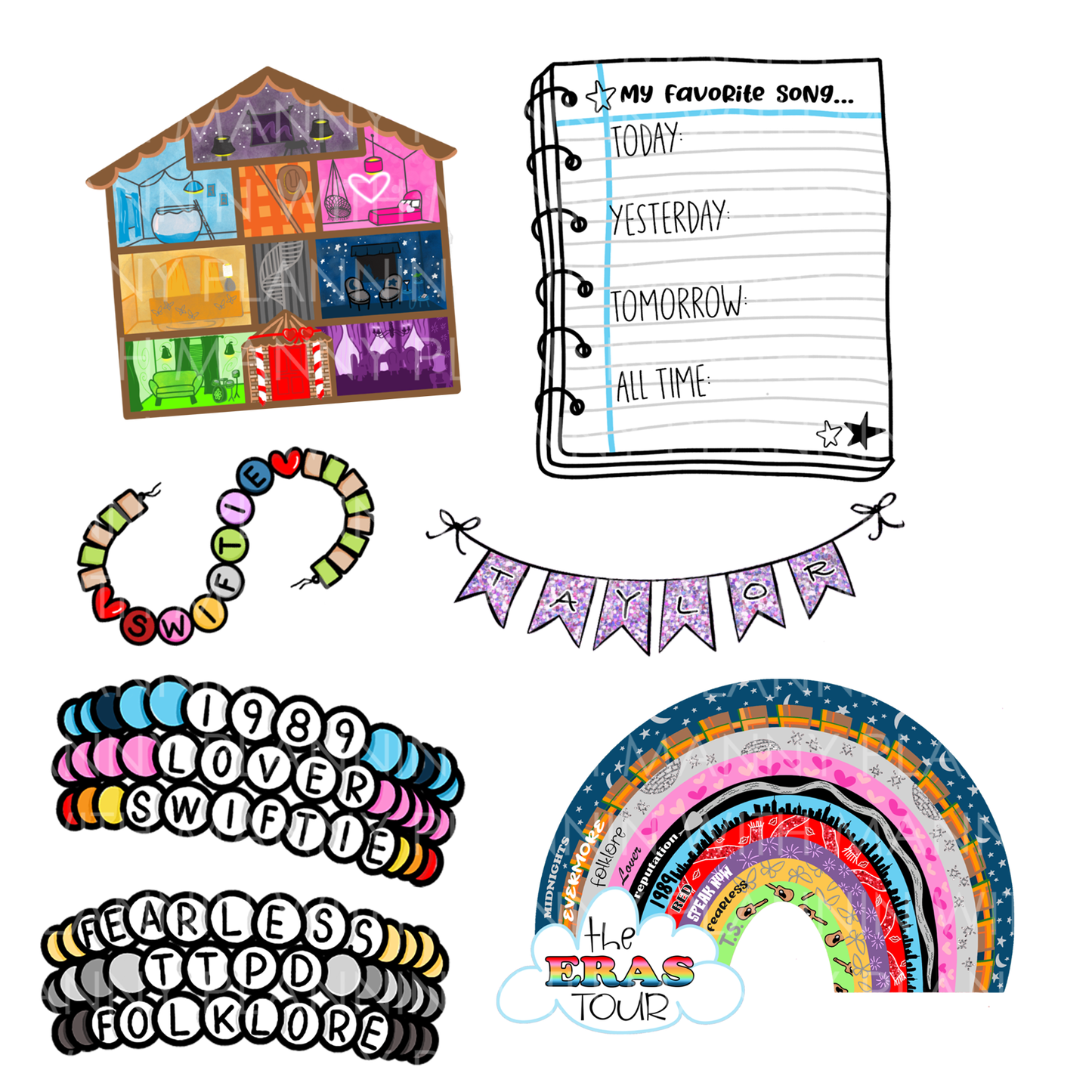 DB276 Large Sw*ftie Lover House Sticker Sheet & Optional Die Cuts