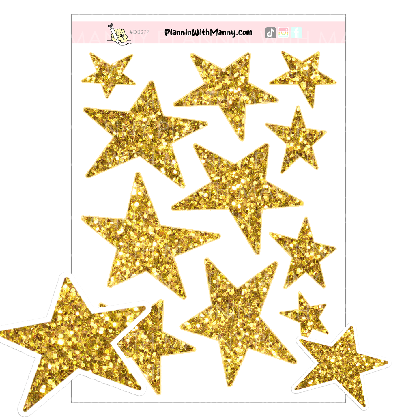 DB277 Sw*ftie Glitter Star Sticker Sheet
