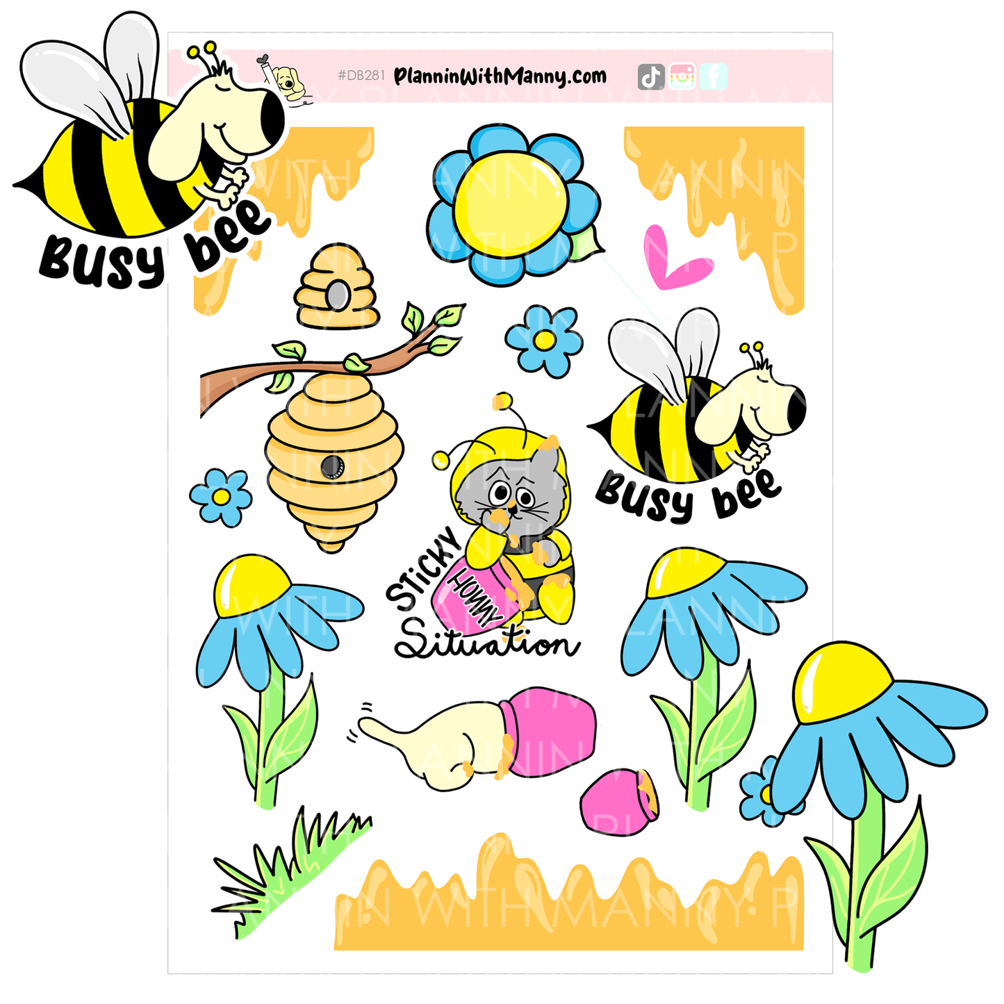 DB281 Bee My Hunny Large Deco Sheet