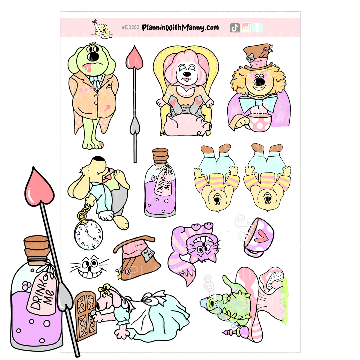 DB283 Wonderland Large Deco Sticker Sheet