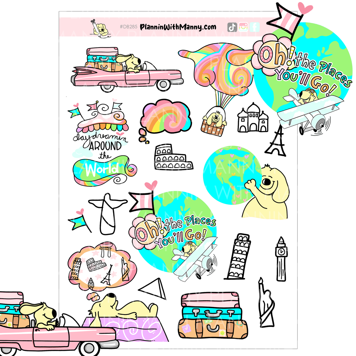 DB285 Day Dreamin Large Deco Sticker Sheet