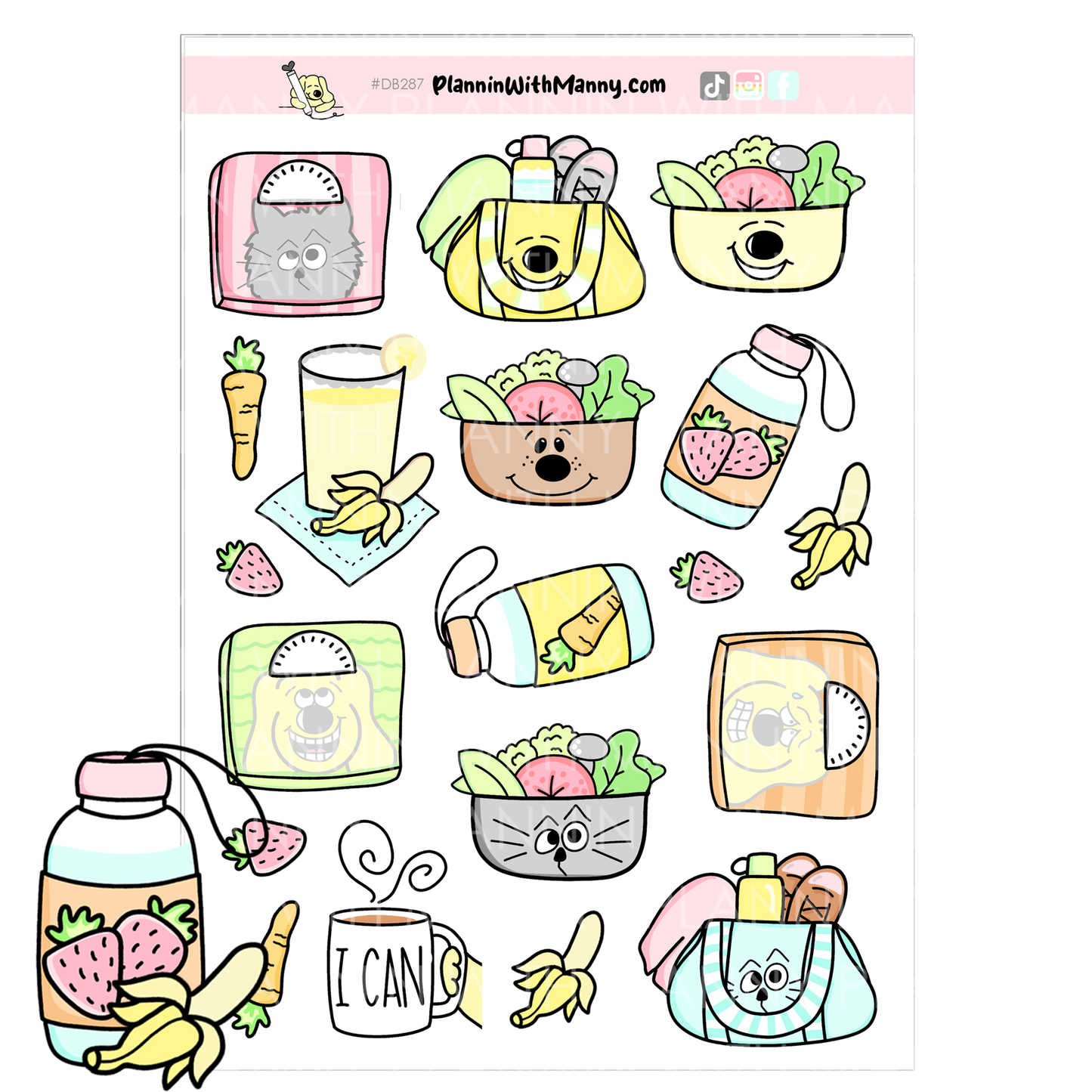 DB287 Heathy Me Large Deco Stickers