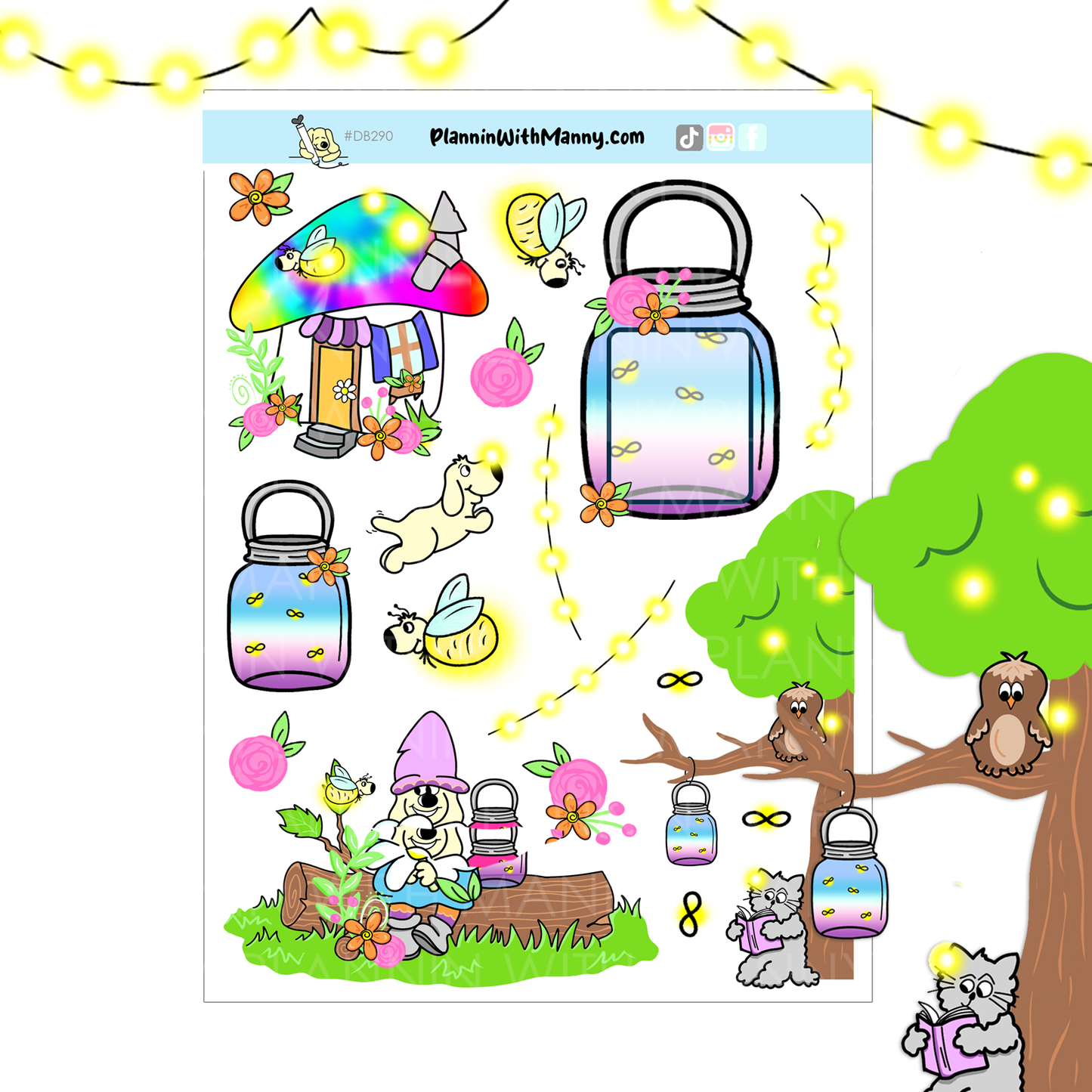 DB290 Light it Up Large Deco Sticker Sheet