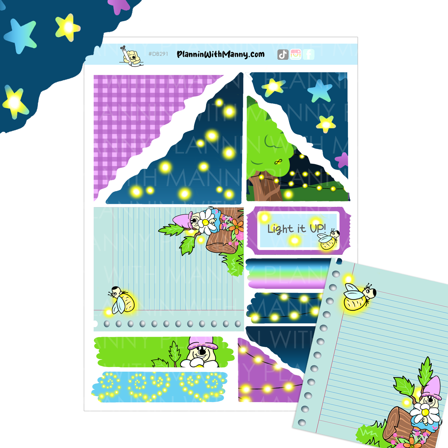 DB291 Light it Up Torn Sticker Sheet