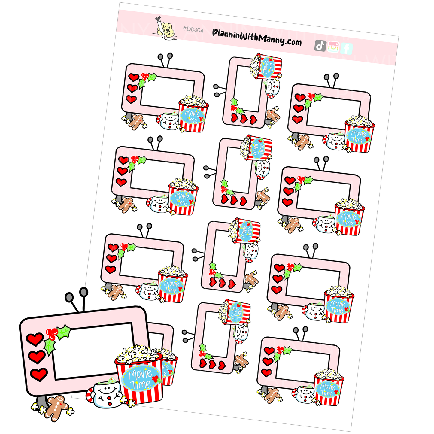 DB304 Holiday Write In TV Stickers