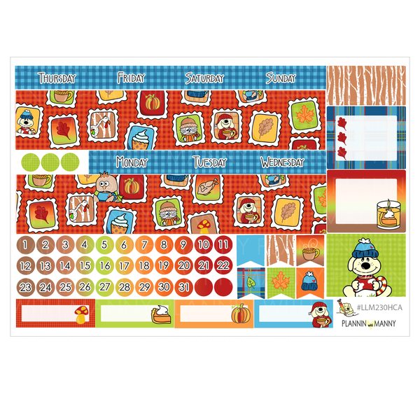 LLM230HC HOBO COUSIN MONTHLY PLANNER STICKERS - Fall Doodles Collection