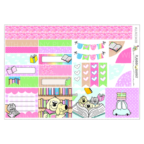 LLM243 MONTHLY PLANNER STICKERS -Book Lover Collection