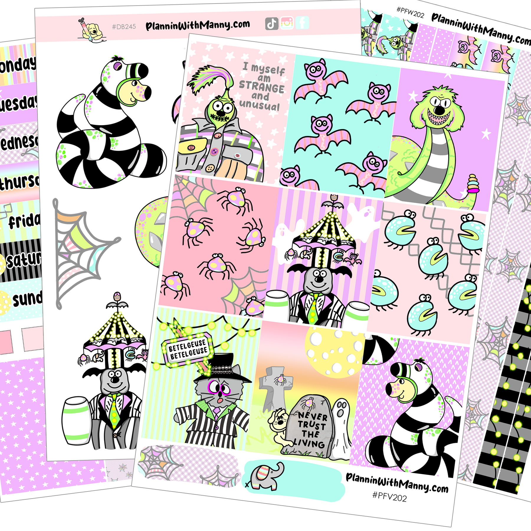 PFV202 Beetlejuice Collection - Vertical Weekly Kit – Plannin with Manny