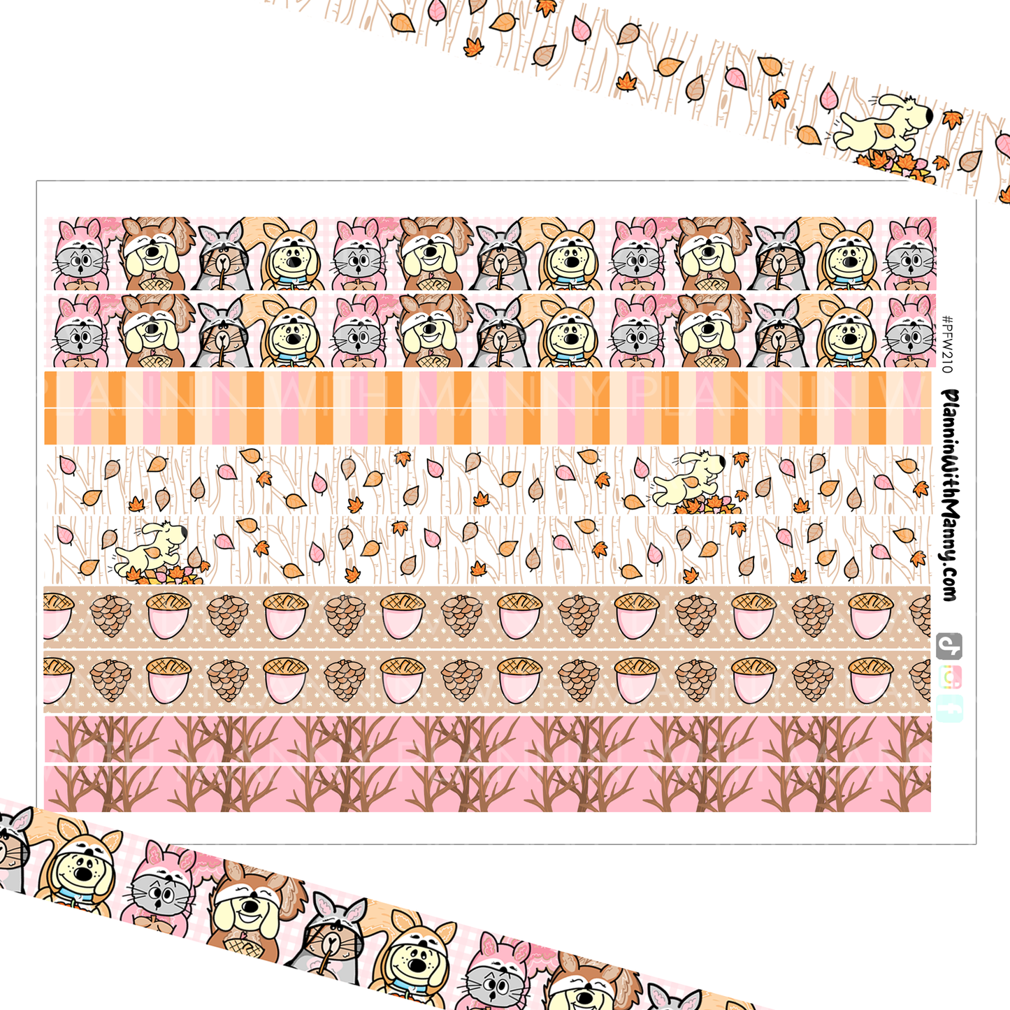 PFW210 Feelin Nutty Washi Sticker Sheet