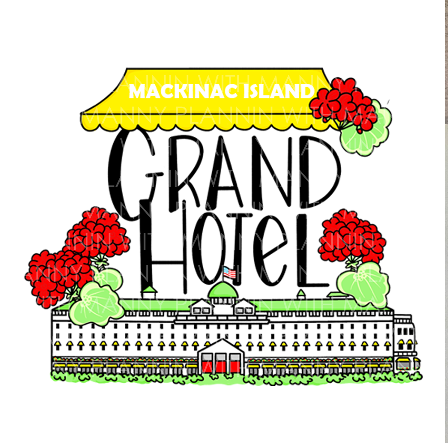 Grand Hotel... Vinyl Sticker, Magnetic Bookmark, & Notecard MB59