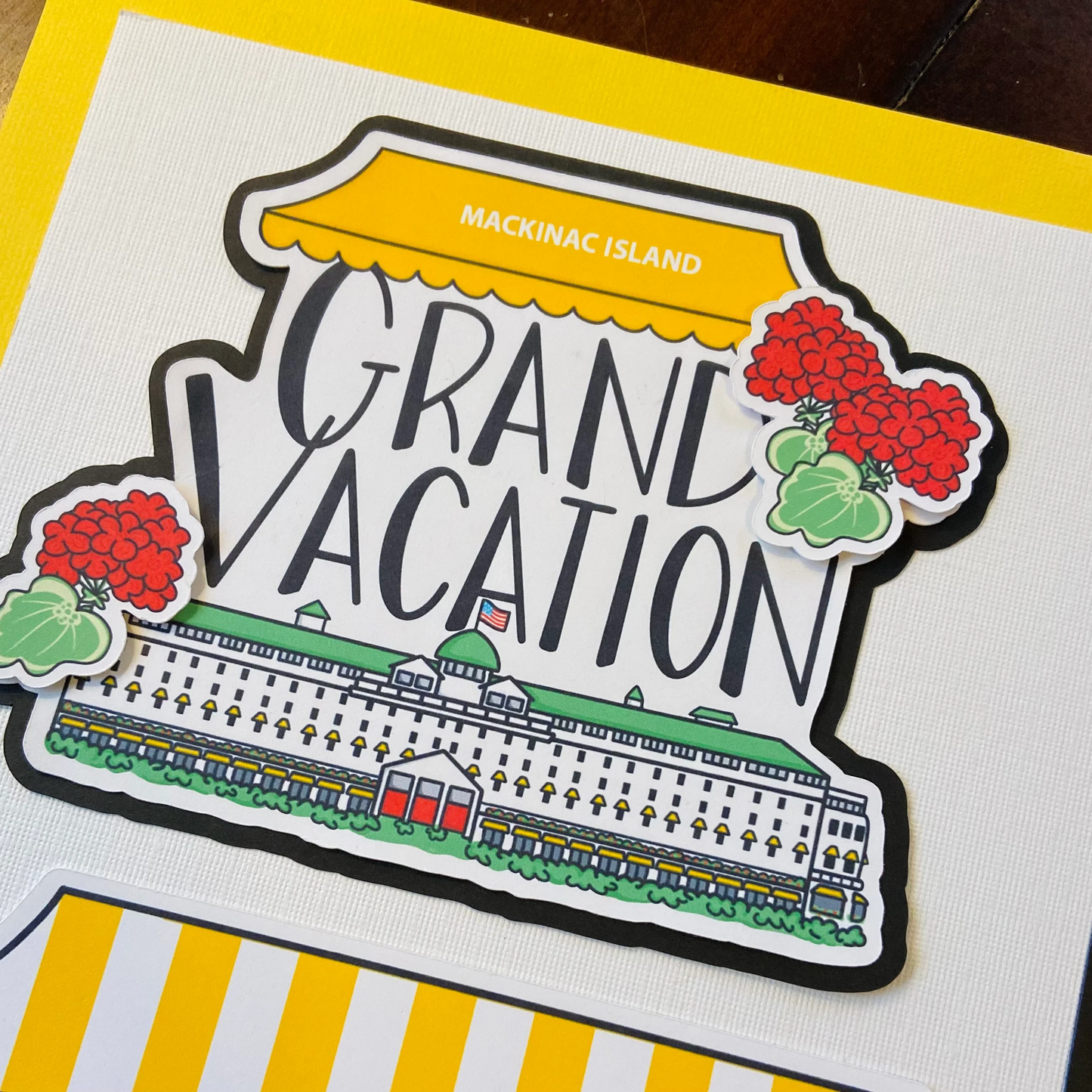 JD122 Mackinac Island Grand Hotel Layered Scrapbook Title
