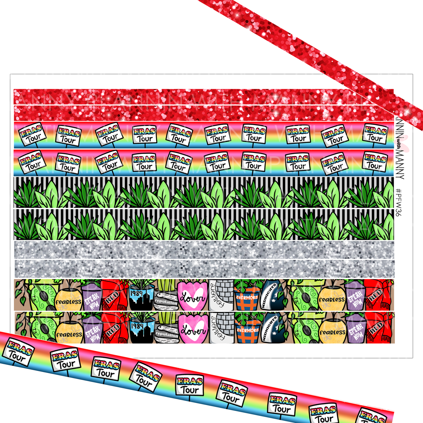 PFW36 Eras Tour Planters Washi Sticker Sheet