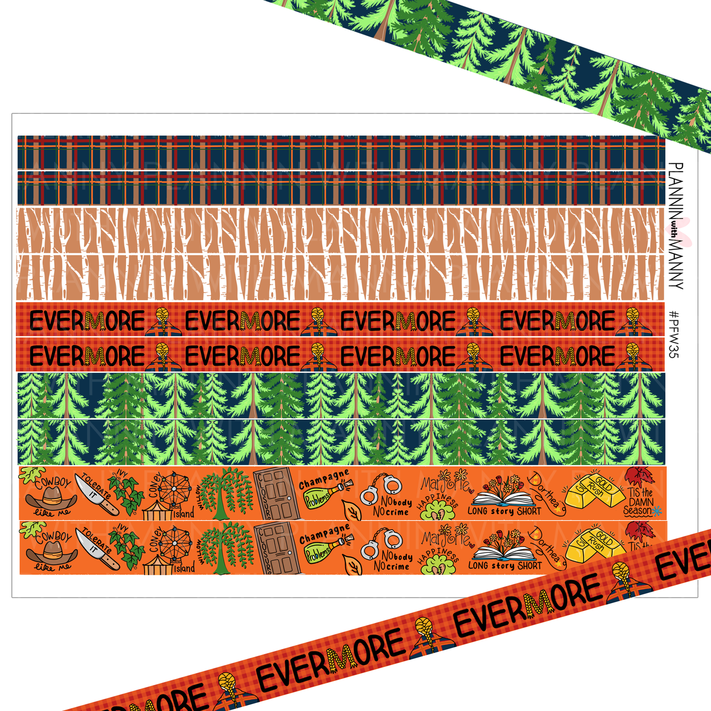 PFW34 Evermore Washi Sticker Sheet