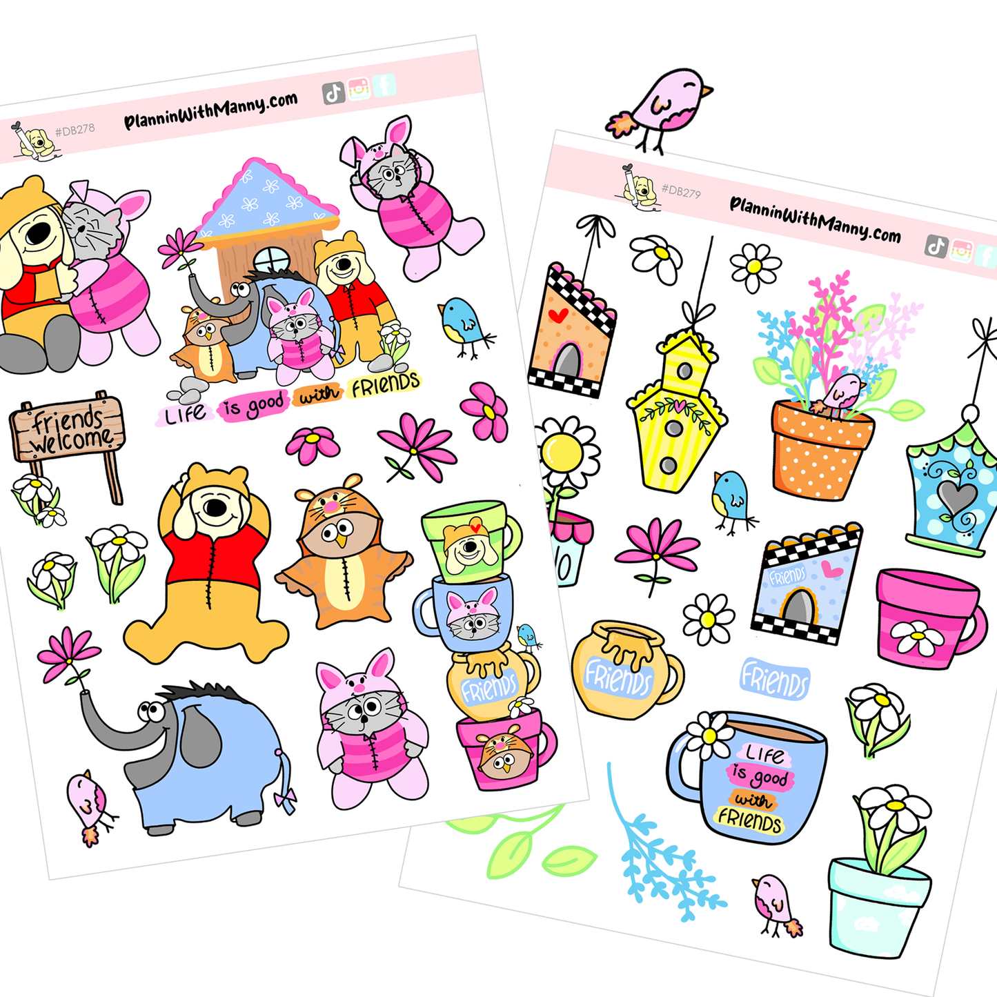 DB279 Friend Vibes Deco Sticker Sheet