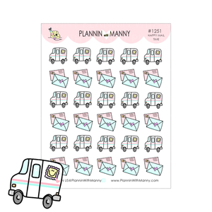 1251 Mail Truck Happy Mail Planner Stickers
