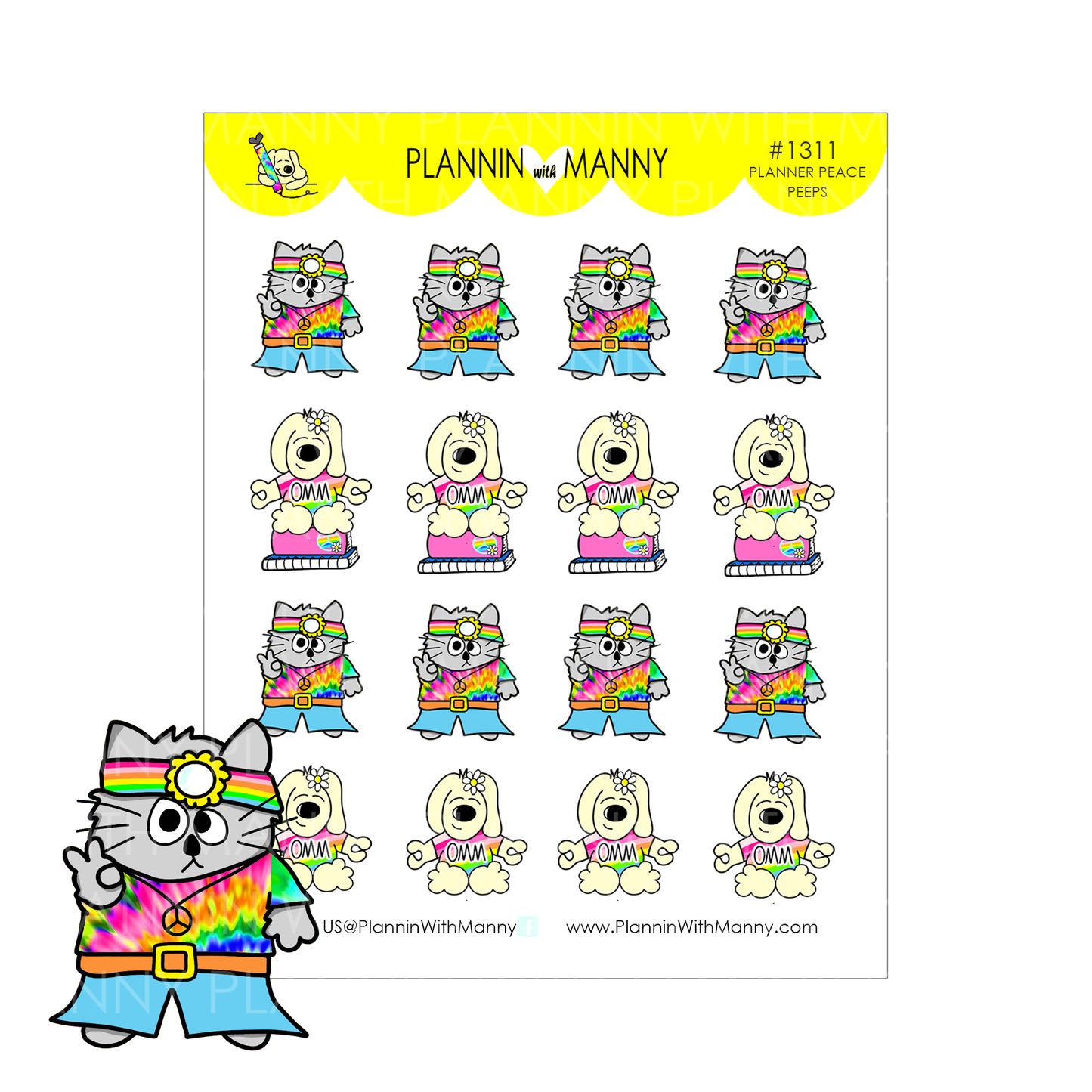 1311 Planner Peace Peeps Planner Stickers