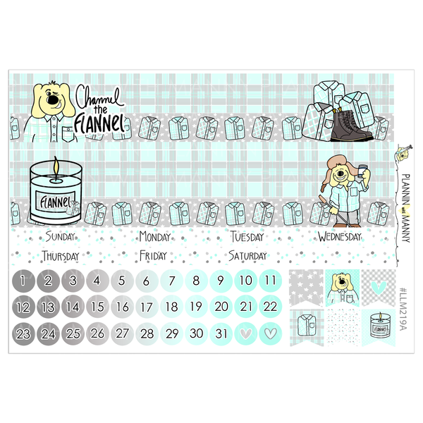 LLM219 MONTHLY PLANNER STICKERS - Flannel Up Collection