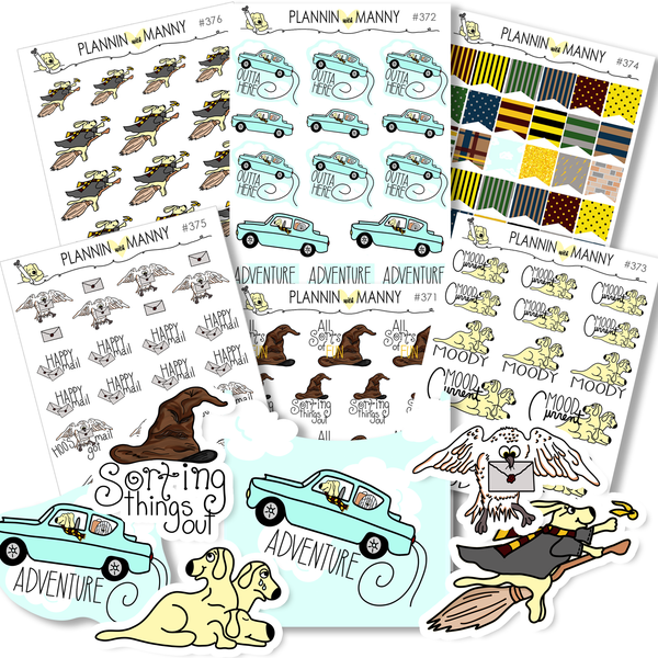 370 VERTCIAL MEGA Kit Planner Stickers - Wizard World Collection