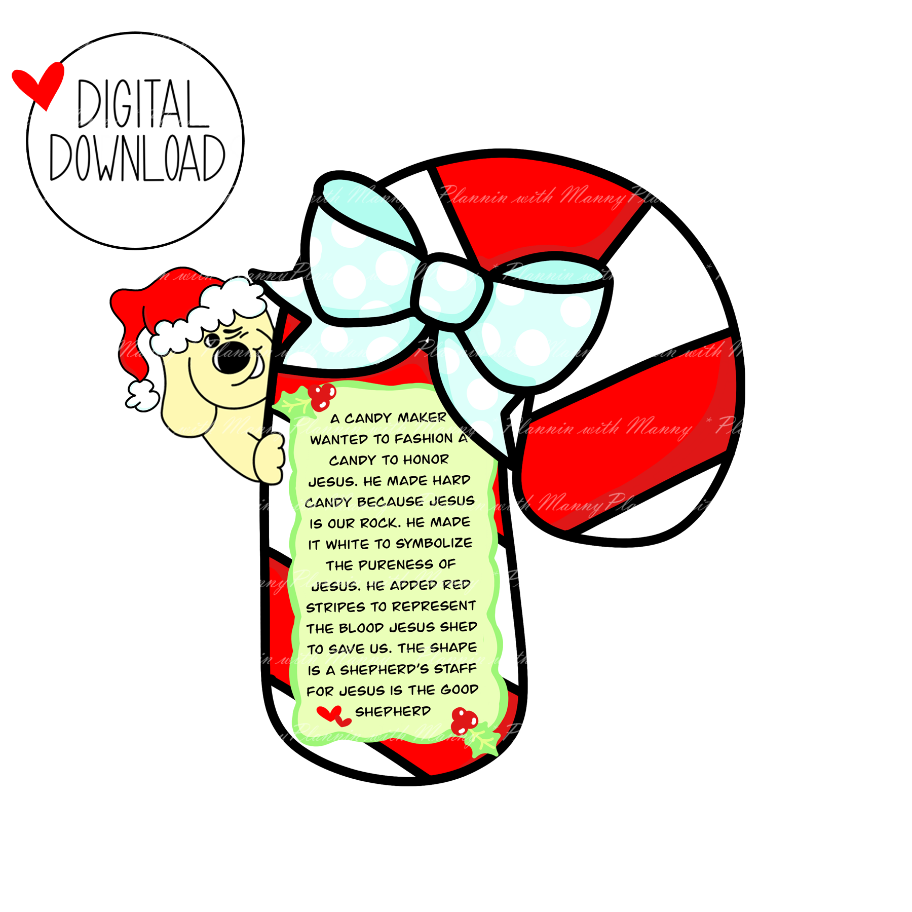 DIGITAL Manny with Legend of the Candy Cane Tag – Plannin with Manny digital-manny-with-legend-of-the-candy-cane-tag-plannin-with-manny