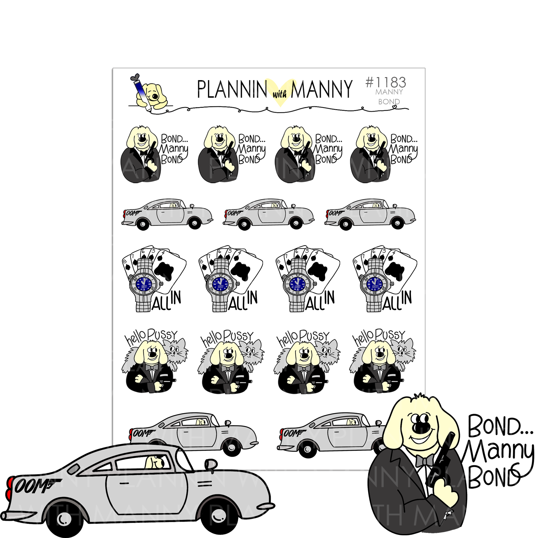 1183 MANNY BOND Planner Stickers - Manny Bond Collection