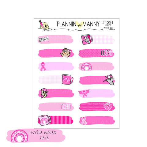 1221 Write in Hope Planner Stickers