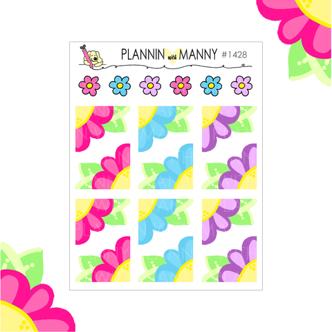 1428 Flower Corner Planner Stickers