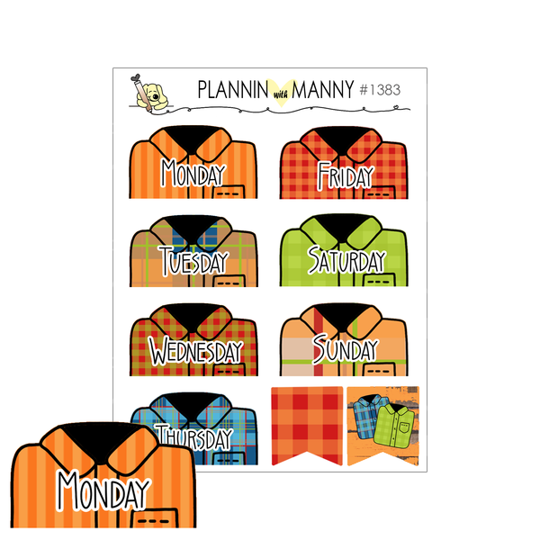 1383 & 1383M Flannel Shirt Date Covers - Cozy Doodle Collection