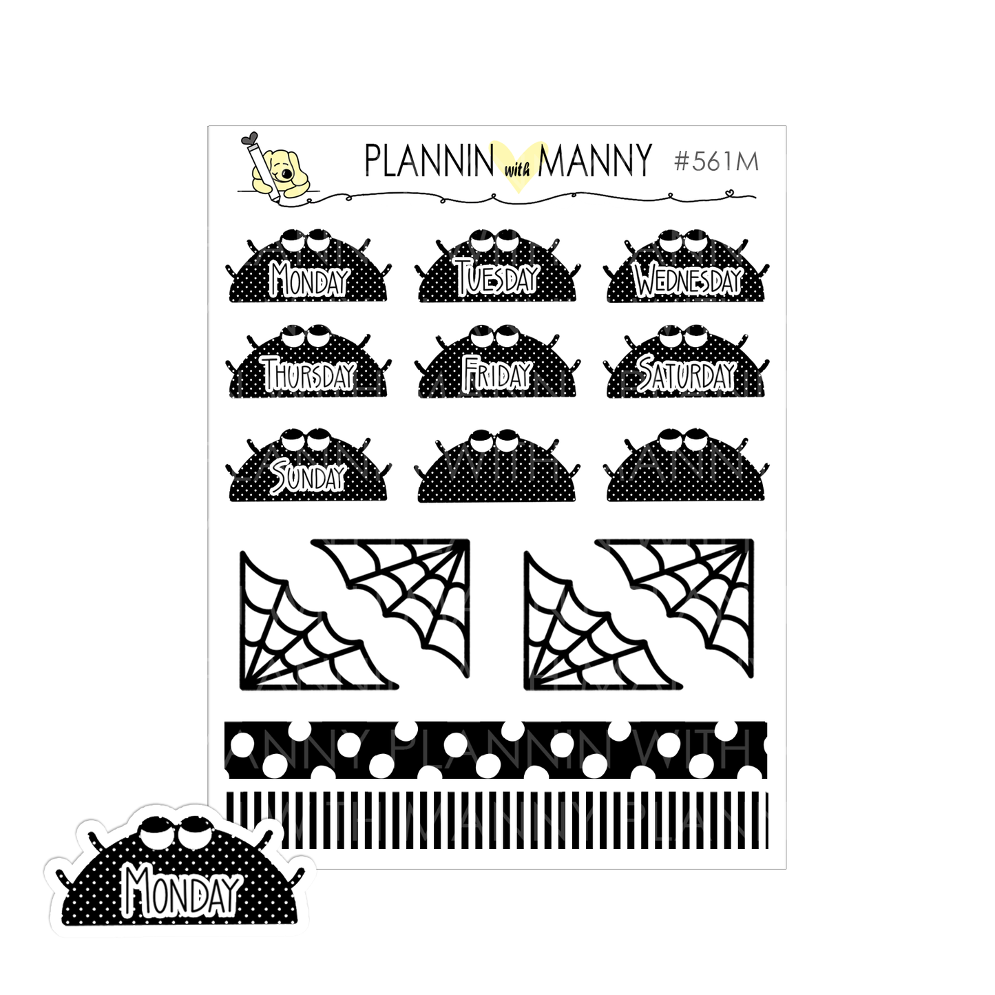 561M Mini Spider Date Cover Planner Stickers