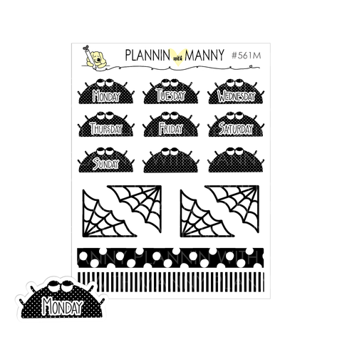 561M  Mini Spider Date Cover Planner Stickers