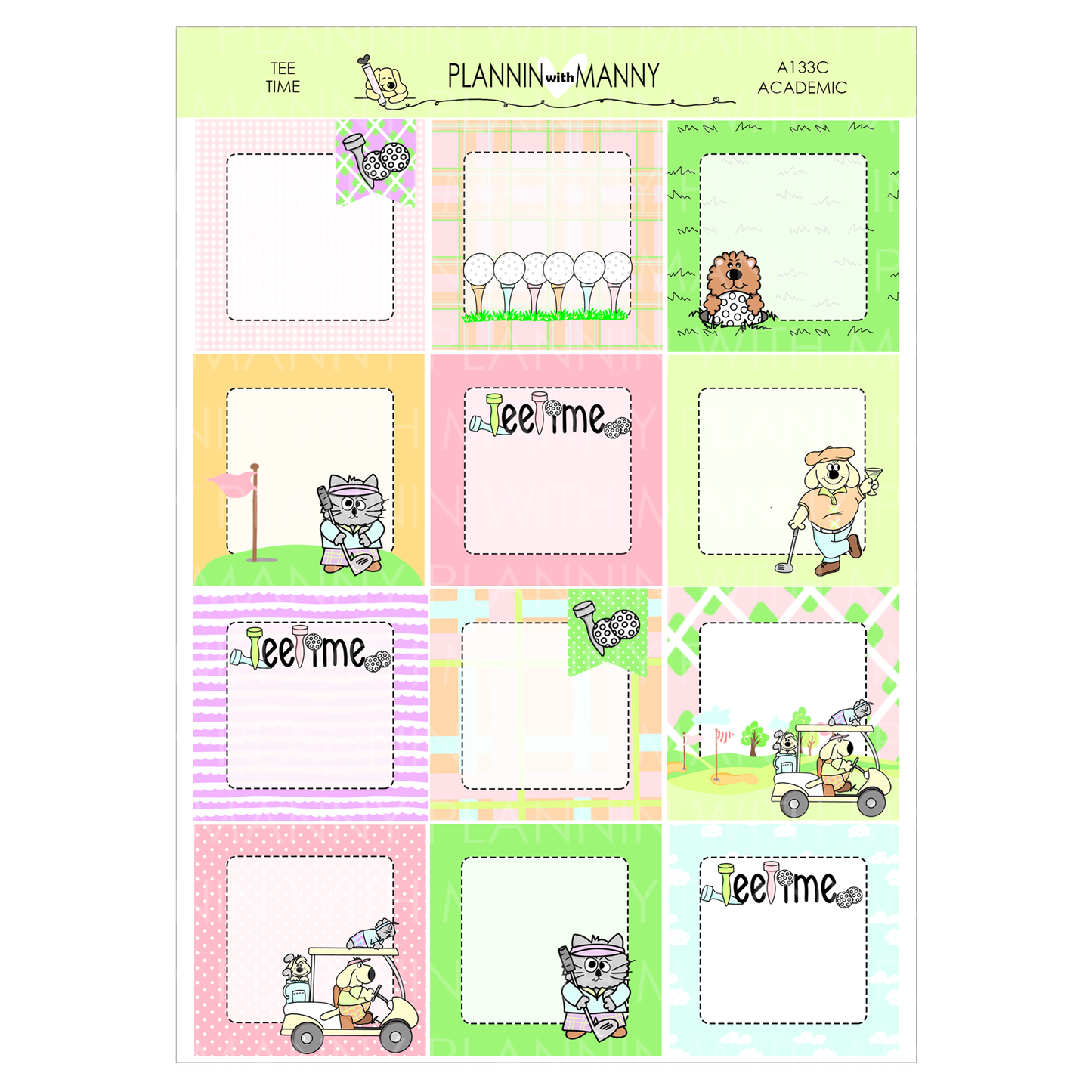 A133 TPC ACADEMIC 5 & 7 Day Weekly Planner Kit and Hybrid Planner - Tee Time Collection