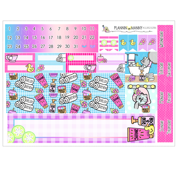 LLM232 B6 Monthly Planner Stickers-Spa Day Collection