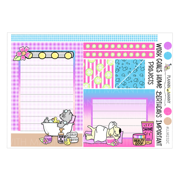LLM232 MONTHLY PLANNER STICKERS -Spa Day Collection