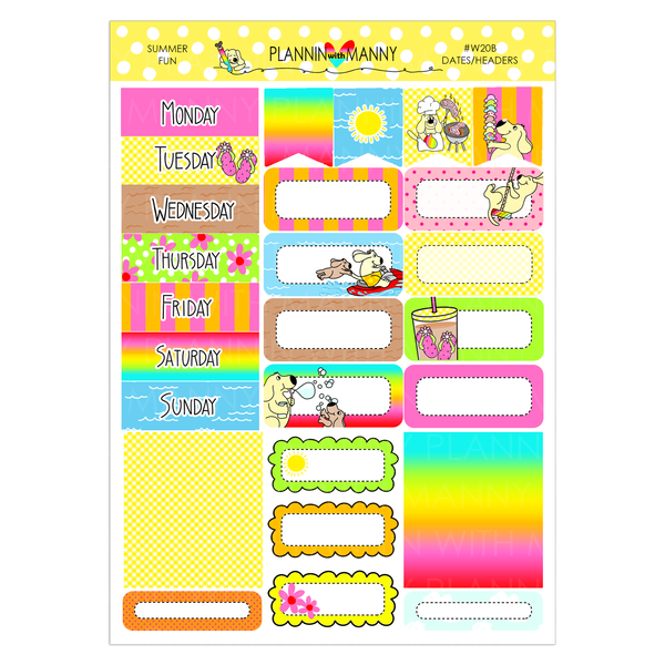 W20AHP-HAPPY PLANNER CLASSIC Weekly Kit - Summer Fun Collection