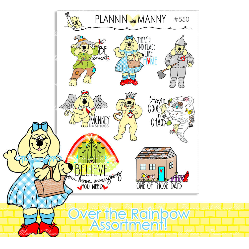 550 Over the Rainbow Planner Sticker Sheet