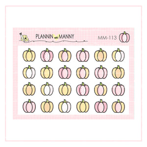 MM113 MICRO MIni Pink Pumpkin Planner Stickers - Pretty in Pink Fall Collection