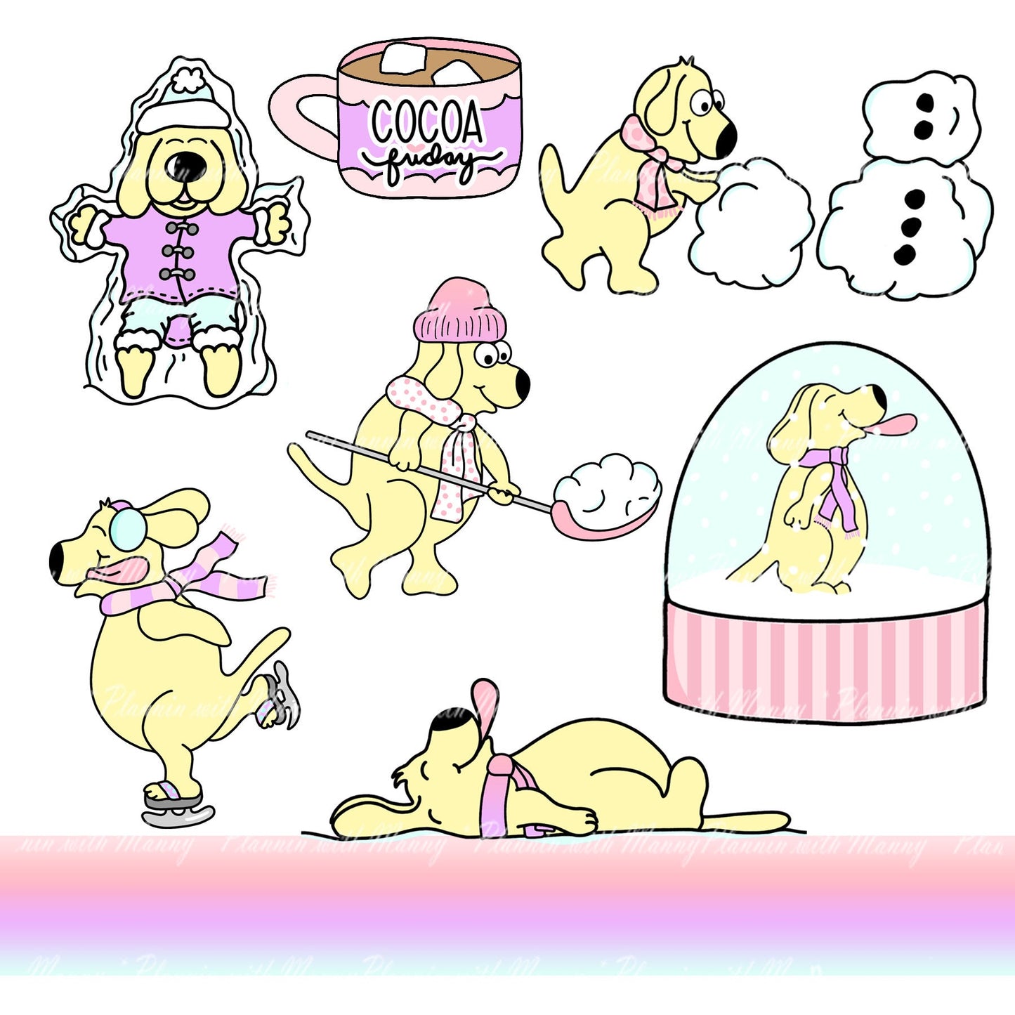 708 Snow Days Character Planner Stickers- Snow Days Collection