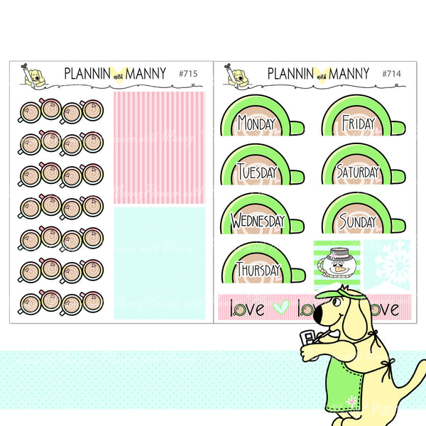 HP102 CLASSIC HP Weekly Planner Stickers - Mannybucks Winter Collection