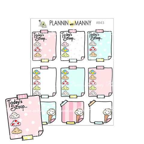 843 ICE CREAM STICKY NOTE Planner Stickers - Scoopin Collection