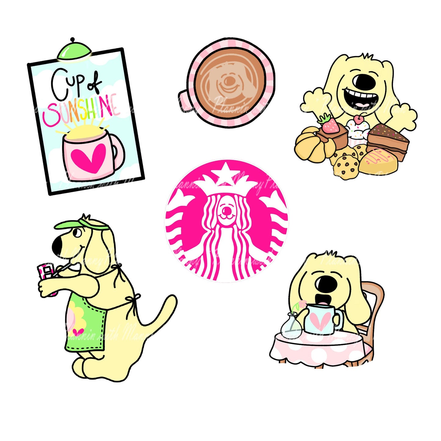 901 Summertime Mannybucks Character and Deco Planner Stickers