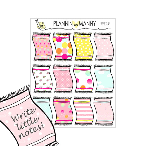 929 MINI BEACH TOWEL Write In Planner Stickers - Sandy Buns Collection